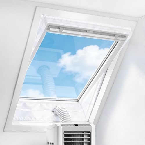 AUGOLA Dachfenster Fensterabdichtung für Mobile Klimageräte 2x270CM | Für Klimaanlagen Trockner, Einfache Montage mit Reißverschluss