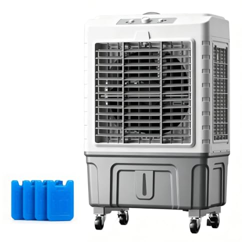 Rinfrescatore Evaporativo Portatile, Condizionatore Portatile Senza Tubo con Oscillazione 120°, Ventilatore di Raffreddamento per Casa, Ufficio, Officina, Garage