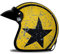 Woljay 3/4 Offener Sturzhelm, Helmet Motorrad-Helm Jet-Helm Scooter-Helm Halbhelme Motorrad Helm Flat mit Rebellen Star Graphic Schwarz Gelb (L)