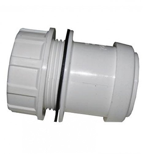 FLOPLAST 40mm White Pushfit Waste Tank Connector - Bag of 2