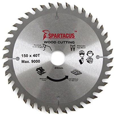 Spartacus Wood Cutting Circular Saw Blade 150mm x 20mm Bore 40 Teeth