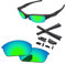 PapaViva Replacement Lenses for Oakley Flak Jacket OO9008 63mm Sunglass Emerald Green Pro+ Anti-reflective Polarized