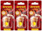 AREON Fresco Auto Duft Apfel Zimt Glas Duftflakon Flakon Holz Hängend Anhänger Spiegel Rot 4ml (Pack x 3)