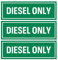 Diesel Only Sticker Sign (Pack of 3) | Adhesive Fuel Decal for Trucks, Tractors, Machinery and Equipment