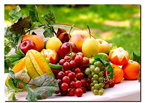 XL Poster 70 x 50cm Küche Obst Wein Äpfel Mandarinen ... frische Früchte (S-829) (Lieferung gerollt!)
