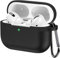 AVANA Schutzhülle Kompatibel mit Apple AirPods Pro Hülle (Front-LED Sichtbar) Silikon Cover [Unterstützt kabelloses Laden] Slim Fit Case mit Karabiner - Schwarz