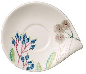 Villeroy und Boch Flow Couture Mokka-/ Espresso-Untertasse, 14 x 12 cm, Premium Porzellan, Weiß/Bunt