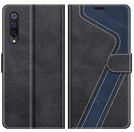 MOBESV Custodia per Xiaomi Mi 9 Se, Cover a Libro Magnetica Custodia in Pelle per Xiaomi Mi 9 Se, Elegante Nero