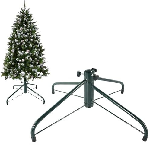 Ouvin 25.6 Christmas Tree Stand for Real and Artificial Trees - Metal Base for Party Decorations (Green)