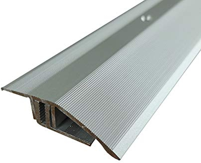 ufitec Profilsystem für Parkett- und Laminatböden - für Belagshöhen von 7-16 mm - viele Farben lieferbar (Niveauausgleichsprofil, Silber, 90 cm länge)