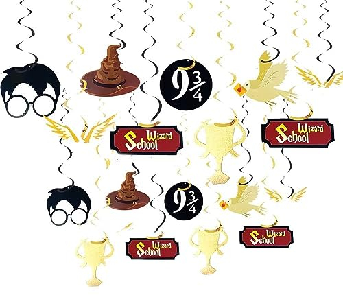 JeVenis Wizard Geburtstagsfeierzubehör Set Wizard Alles Gute zum Geburtstag Banner Wizard Magisches Thema Partydekorationen