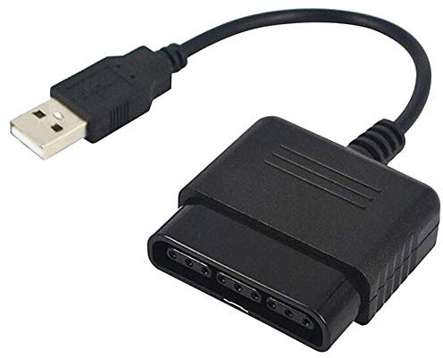 Gamer Gear PS1 PS2 auf USB Adapter Controller Konverter für PC – USB 2.0 Kabel mit doppelter Vibrationsfunktion – Analoger & digitaler Modus PS1 & PS2 auf USB für kabelgebundene / kabellose