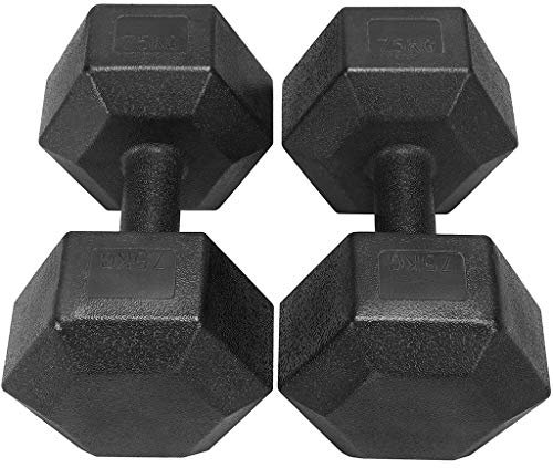 ZXQZ Dumbbell Fitness 2 Set di Manubri Esagonali da 7,5 kg, Set di Manubri per Fitness da Palestra Domestica, Costruzione Muscolare per La Perdita di Peso, Nero Manubrio Piccolo