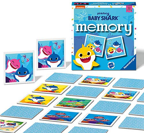 Ravensburger Baby Shark – Mini-Memory-Spiel für Kinder ab 3 Jahren