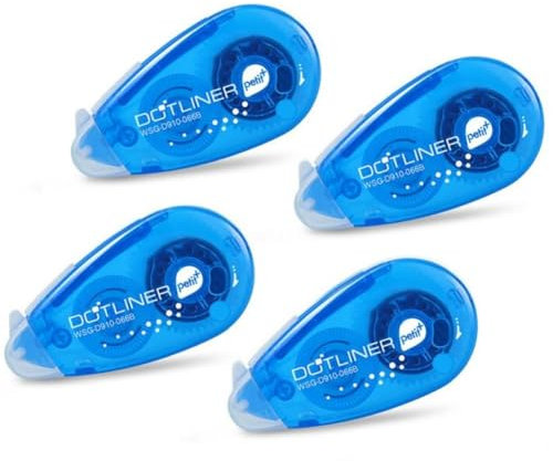 Onsinic 4pcs Glue Tape Runner 6mm Mini Double Sided Adhesive Dots Stick Roller Permanent Adhesive Applicator Glue Tape Dispenser