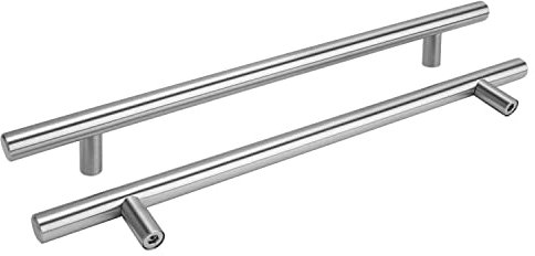 LVYXON Furniture Handle 300 mm Stainless Steel T Cabinet Handle Bar Handle for Door Kitchen Cupboard Wardrobe Handle Rustproof Door Handles Kitchen Handles Silver Pack of 2