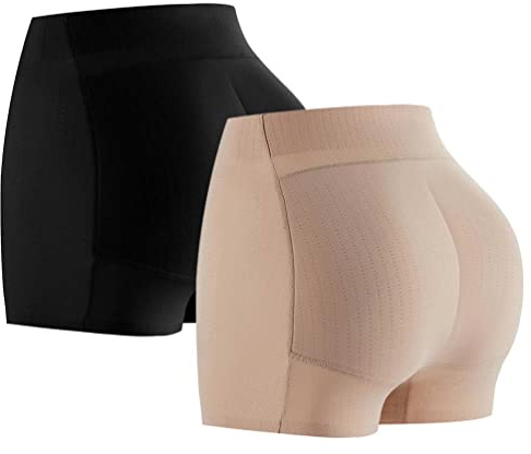 SUIUOI 2PCS Body Shaper Donna Mutandine Modellanti a Vita Alta, Butt Lifter Slip Imbottiti Controllo Pancia Boyshorts Snellente