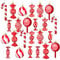 24 Pcs Christmas Candy Cane Ornament Plastic Peppermint Candy Cane Christmas Decorations Xmas Hanging Lollipop Pattern Decorations with Rope for Xmas Holiday Festival Decor Photo Booth Prop
