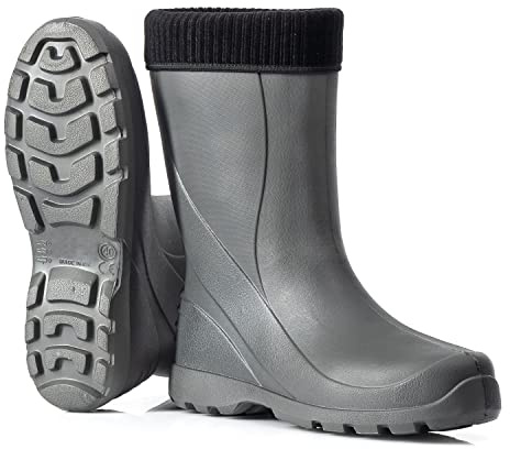 CLIMBR Leichte Gefütterte Gummistiefel Thermo Damen EVA Gr 36-42 mit Futter | Warme Stiefel für den Winter mit Futter für nasses und kaltes Wetter
