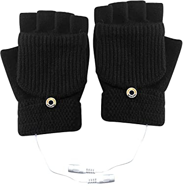Gants électriques épaississants polaire Texture rabat demi-doigt gants électriques équipement de plein air gants chauffants Faitout Plaque Induction