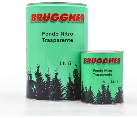 BRUGGHER Fondo Nitro Turapori Trasparente per legno Rapido Riempitivo Carteggiabile (1L)