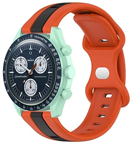 iPartsonline Replacement Strap Compatible for Omega X Swatch Silicone Rubber Watch Band Sport Wristband Women Men