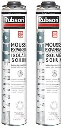 Mousse Expansive Isolation Thermique et Phonique, Blanche, Aérosol Pistolable de 750 ml (Lot de 2)