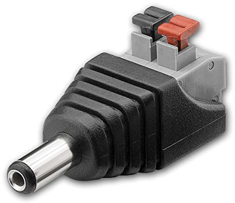 world-trading-net - DC-Stecker 5,5x2,1mm, Hohlstecker, 5mm Kontaktabstände, 2-Pin-Anschlussblock für schnelle Verdrahtung mit abisolierten Kabelenden