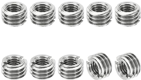 PATIKIL 10Stk Gewinde Adapter Hülse Reduziere Mutter M8*1.25 Außengewinde zu M5*0.8 Innengewinde Reparatur Einsatz Mutter Schraube Reduzierstück Umwandlung Edelstahl Verbindungselement 5mm