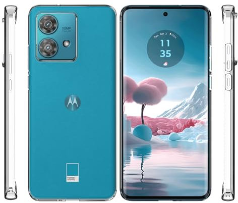 Tieeyivv Funda para Motorola Moto Edge 40 Neo Cover Transparent TPU Soft Incorporado Cover Anti-rayones, Antigolpes Anti-Amarilleo Protección