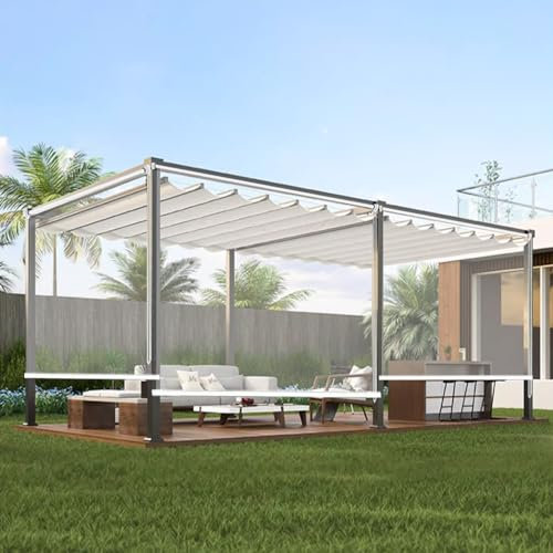 Zlovne Store Enrouleur à Traction Latérale,Store Romain Transparent,Store Roulant Extérieur,Store à Rouleau pour Pergola Terrasse,40-160 Cm de Largeur,Coupe-Vent avec Side-Pull (W160xH200cm/W63 xH79)
