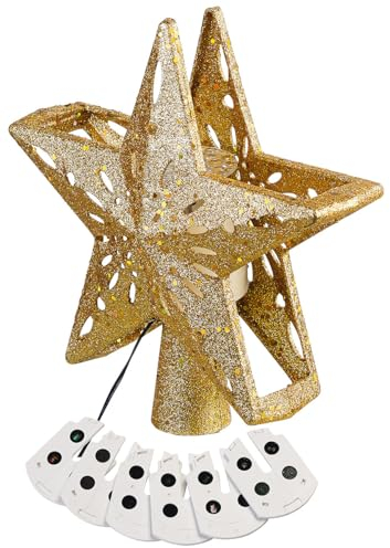 Étoile pour sapin de Noël avec projecteur LED - coloris doré [infactory]
