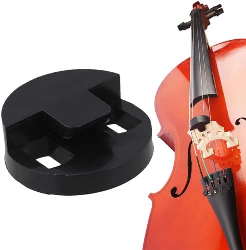 JTKREW 1 Stück Dämpfer Cello aus Gummi,Cello Mute,nützlicher als Metal Mute,Practice Mute für Cello Musikinstrumente Zubehör Schwarz Rund