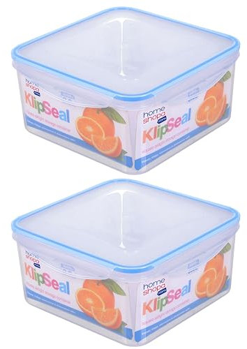 HOMESHOPA Plastic Airtight Food Storage Container, 1 Pack 3 Litre Square Leakproof Stackable Container with Clip-Lock Lid, BPA Free Reusable Meal Prep Lunch Box, Microwave Freezer & Dishwasher Safe