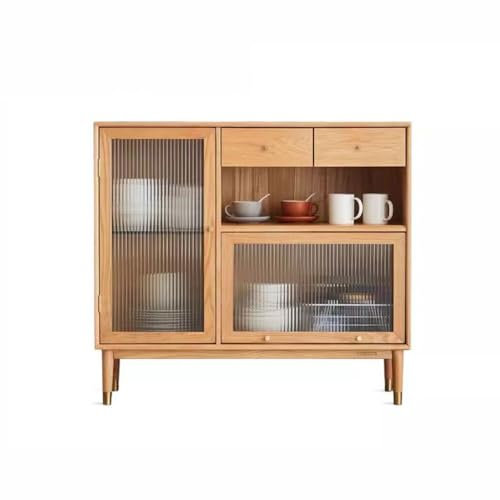 BONOOL Küchenschrank, komplett aus Massivholz, Sideboard, Wohnzimmer, Eichenholz, Wandschrank, Kleiner Wohnung, Zuhause, Restaurant, Küche, Teeschrank