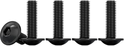 Drenky M6 Flachkopf Schrauben mit Innensechskant, 20 Stück Schrauben Edelstahl Innensechskant Edelstahl A2 V2A Schwarz Linsenkopfschrauben mit Flansch M6x20mm Maschinenschrauben Vollgewinde