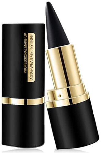 PLMMOUT Schwarzer Gel Eyeliner Stift - Wasserfest, Matte Schnell Trocknend, Stick Pencil für Alltägliches Lang Anhaltendes Augen Make-up, 1 Stück