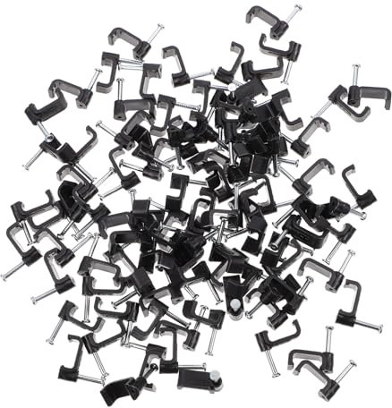 ORFOFE 100pcs Steel Nail Half Clamp j Hook J- Hook with Nail Clamps with Nails Cable Fixing Ties Hanger Stand Wire Holder Nail Half Clamp Half Clamp Hanger Pipe Half Clamps Pe Material