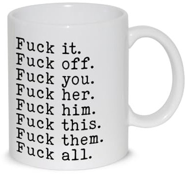 Tazza Colazione Latte thè Mug Relax con grafica simpatica - Fuck all vaffancuno a tutti e tutto - idea regalo compleanno natale