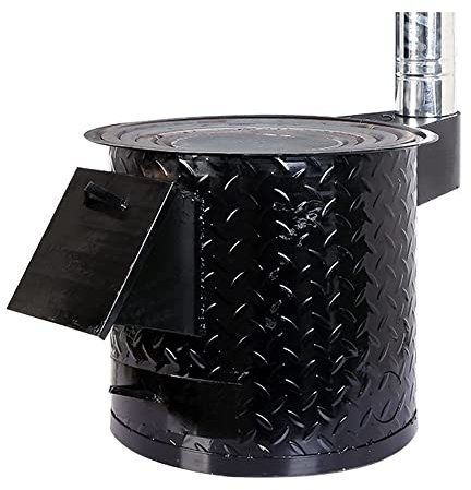 Holzofen, Mobiler Gusseisenofen, Kohleofen, Campingofen, Warmer Zeltofen, Holzofen für Outdoor-Küche und Outdoor-Heizung, ohne Pfanne, 52 cm