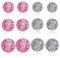12pcs Disco Ball Iron on Patches, Iron on Embroidery Patches Disco Ball Embroidered Applique Western Embroidered Patches for Hats Clothes Shoes Bags (Pink, Silver)