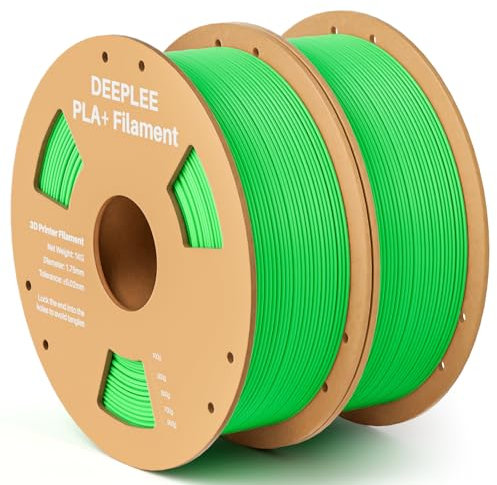 DEEPLEE PLA+ Filament 1.75mm, PLA Plus 3D Drucker Filament, Maßgenauigkeit +/- 0,02 mm, Filament 3D-Druckmaterialien, Neongrün 2kg (1kg/Spool)
