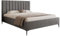 DomoHome Schlafzimmer Bett, Polsterbett Mona Slim III in VELUTTO Stoff – Komfortables Doppelbett mit Stilvollem, Samtigem Finish und Ergonomischer Rückenstütze 200x200 cm, Dunkelgrau