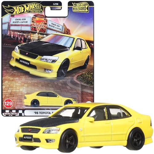 Hot Wheels JBL23 Boulevard '98 Toyota Alteza Aufsitz-Spielzeug-Miniauto, ab 3 Jahren, Gelb