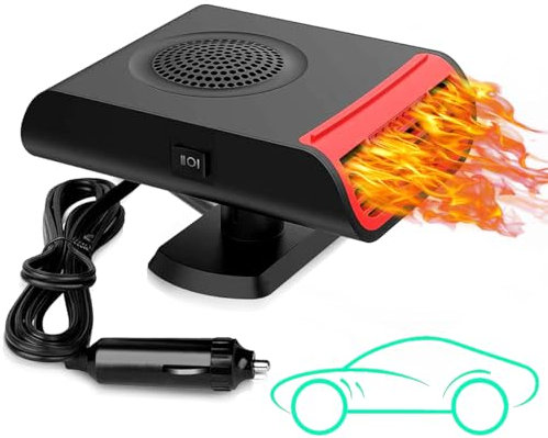 Showvigor Portable 12V Car Heater That Plug into Cigarette Lighter Windshield Defroster & Defogger 2 in 1 Fast Heating/Cooling Automobile Heater Demister Vehicle Heater Fan Suitable for All Car