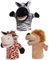 PSFDEWT Tierhandpuppen 3pcs 9,84 Zoll weiche Plüschpuppen für Kinder, Open Mund Puppentheater für Geschichtenerzählen, Lehren, Vorschule, Rollenspielpuppet