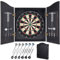 Yirinatek Sisal Dart Board Cabinet Sets, Professional Dart Boards Set [12*Steel Darts] - Wooden Dartboard Cabinet with Integrated Scoreboard for Family Game Rooms