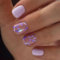 GlimmerStyle 24 Piece Purple Floral Short Square Armour, Press On Nails, Artificial Nails, Glue-on Fingernails