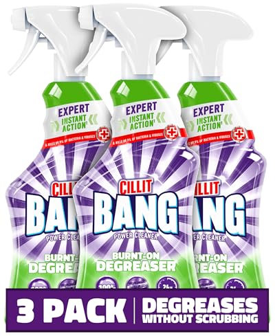 Cillit Bang Burnt On Degreaser l Removes Food Stains, Dirt & Grease l Size: 750ml | Pack of 3 | 3 x 750ml
