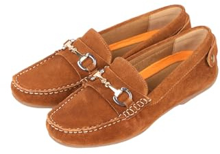 Ladies Country Suede Leather Snaffle Loafers Women's Summer Equestrian
